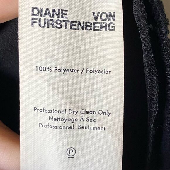 NWT Diane Von Furstenberg Vestido Corto Wyler Azul Oscuro Mini Black Dres Size 0 - Picture 11 of 12